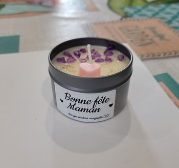 BOUGIE LITHOTHERAPIE BONNE FETE MAMAN SENTEUR MAGNOLIA ! NEUF