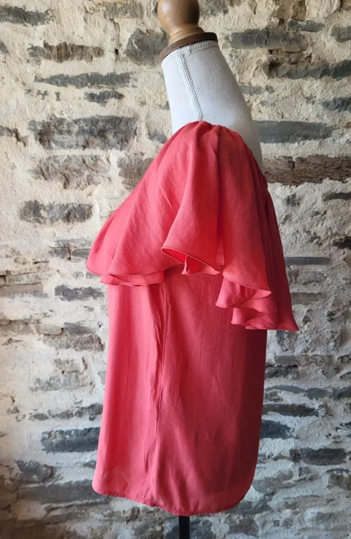 Blouse manches courtes corail Only Taille 38 - photo numéro 4