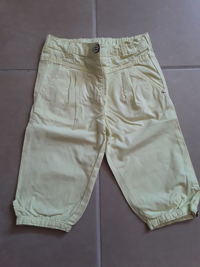 Pantacourt jaune fluo fille 2 ans TAO TBE