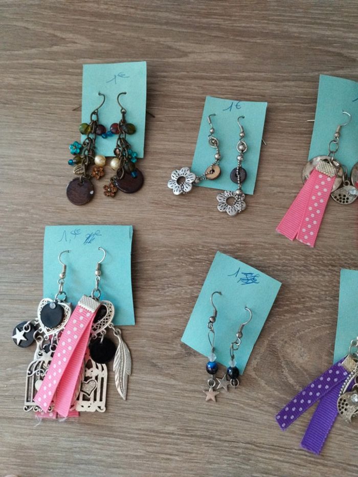 Lot de 6 paires de boucles d oreille fantaisie - photo numéro 5