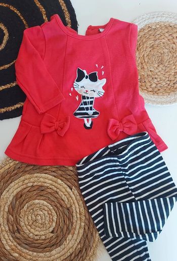 Ensemble bébé fille pull léger pull fin legging chat mi saison printemps été automne hiver