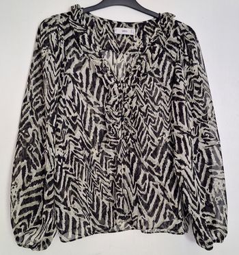 Blouse transparente à jabot