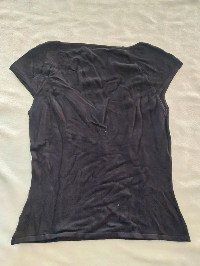 Haut / pull noir col V T38 - photo numéro 5