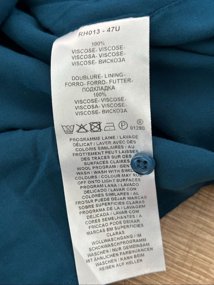 Robe bleue canard à manches longues Caroll taille M TBE - photo numéro 10