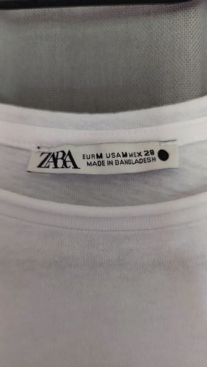 T-shirt Blanc Zara – Taille M – 100% Coton - parfait état - photo numéro 3