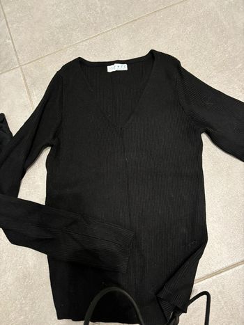 pull haut noir épais