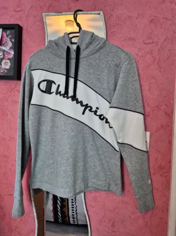 Sweat à capuche gris Champion