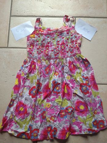 Robe été légère avec bretelles Fleurs Fille 4 ans