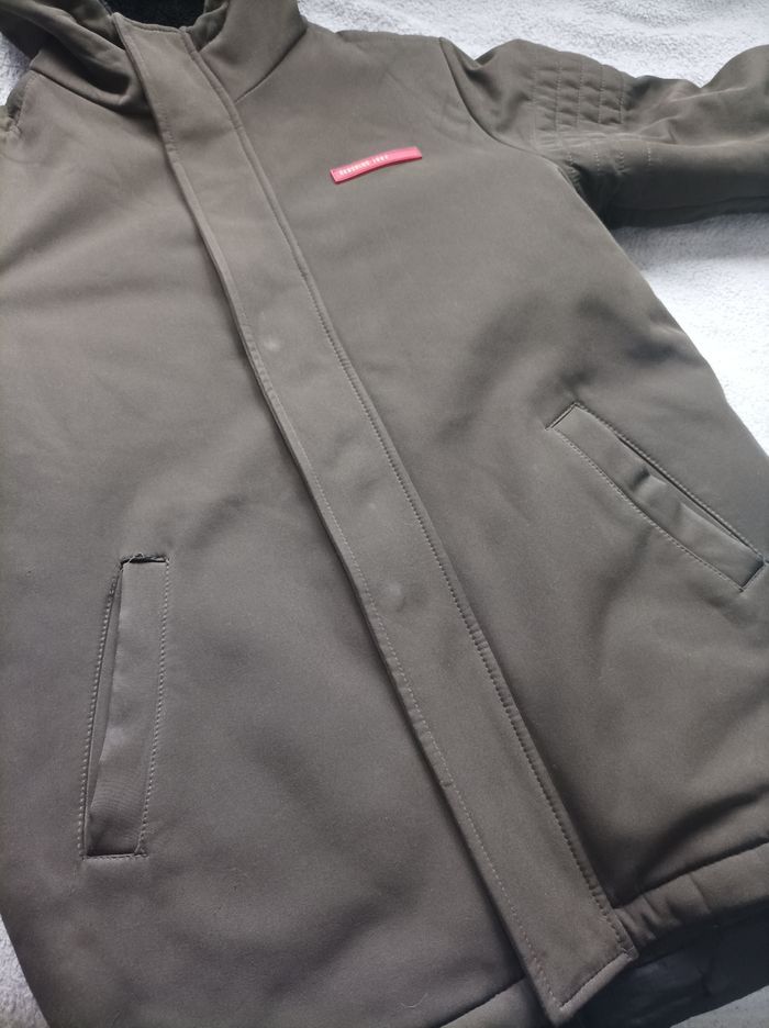 Parkas doudoune polaire manteau imperméable Redskins vert kaki taille 14ans - photo numéro 6