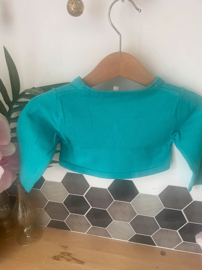 Boléro turquoise 6 mois (68cm) - photo numéro 4