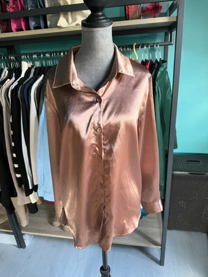 chemise shein satin - photo numéro 3