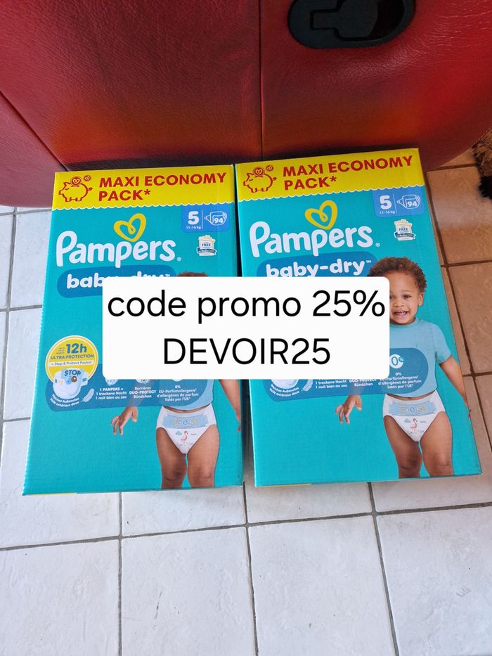 188 couches Pampers baby-dry taille 5