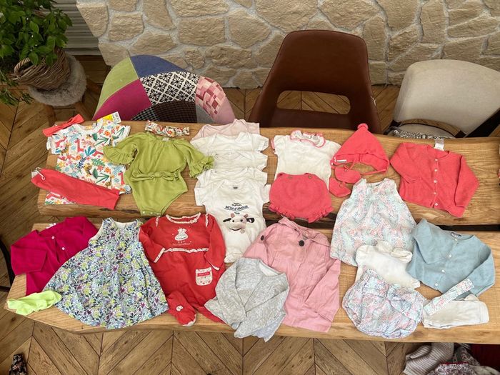 Lot vêtements 6 9 mois été fille robe barboteuses gilet sergent major pyjama Jacadi - photo numéro 19