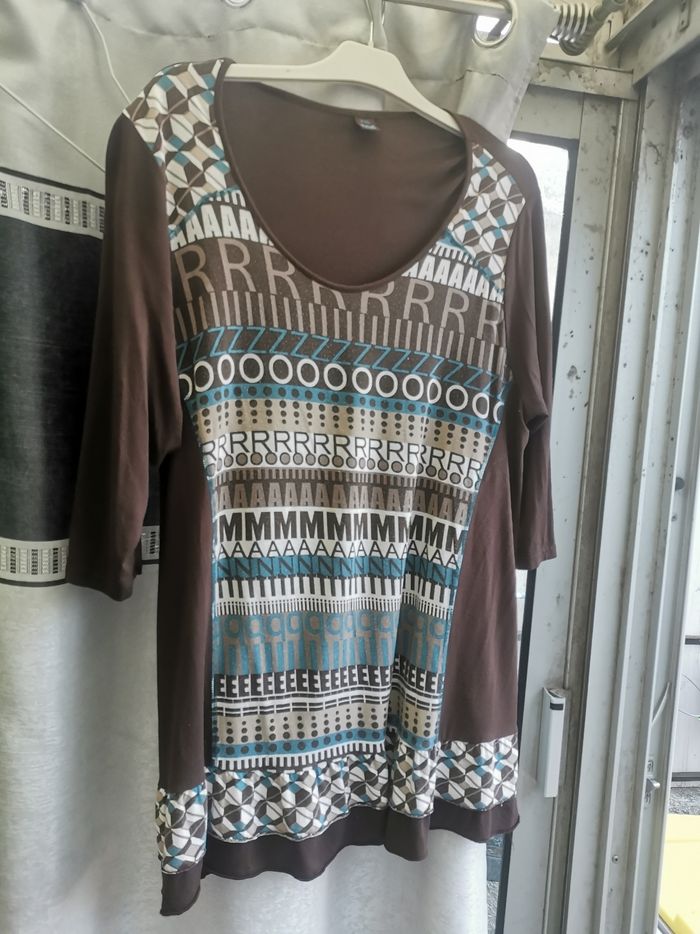Jolie tunique M et S XXL chocolat /turquoise