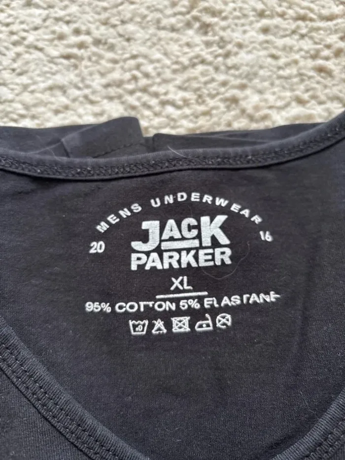 Lot de 6 t-shirt noirs taille XL jack parker - photo numéro 2