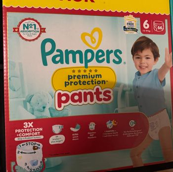 2 cartons de couches Pampers taille 6 pants