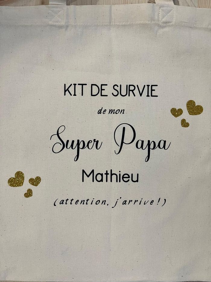 ToteBag Kit Survie Papa personnalisé - photo numéro 2