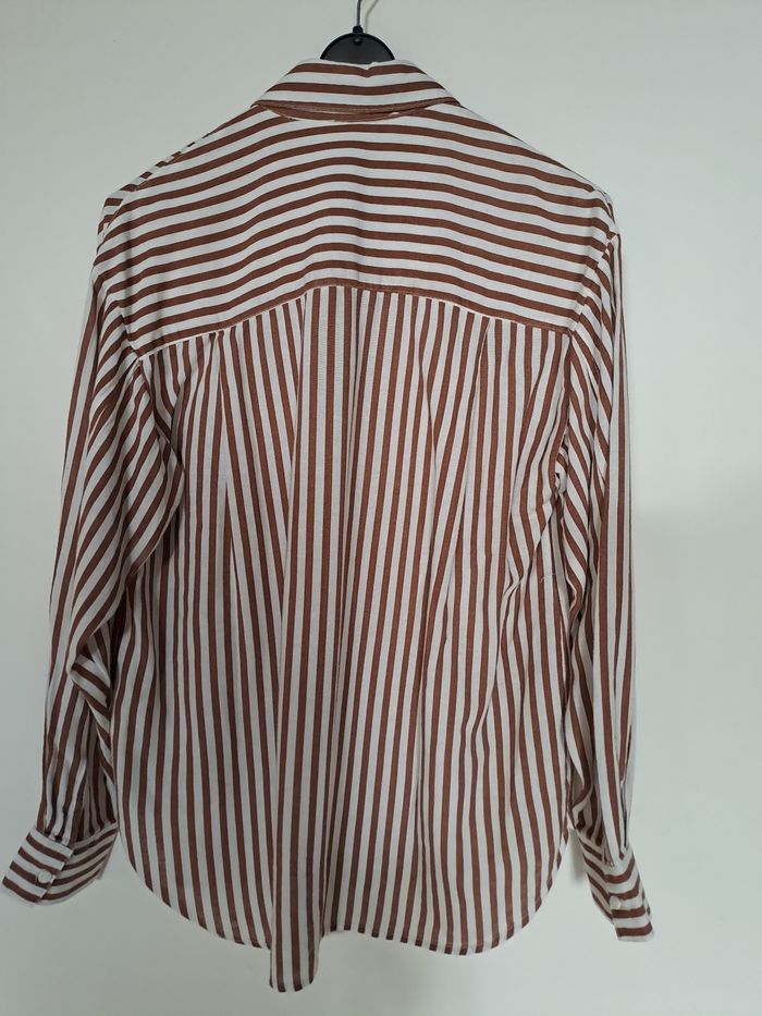 Bchemise beige rayures marron - photo numéro 2
