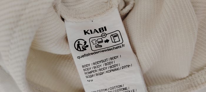 Body beige côtelé Kiabi - taille M - photo numéro 3