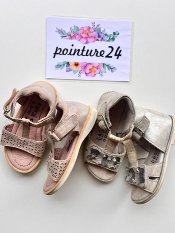 Lot deux paires de sandales cuir 24