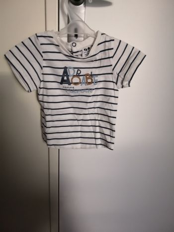 T-shirt rayé avec message Adorable comme maman 12 mois (74 cm) Tape à l'Oeil