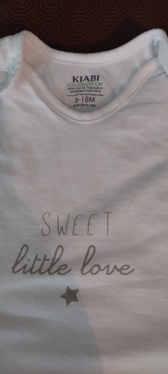 Belle gigoteuse/turbulette sans manches Kiabi 0-6 mois blanche excellent état - photo numéro 6
