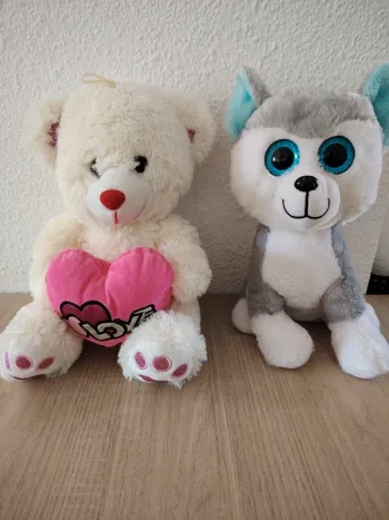 Peluches ours et chien