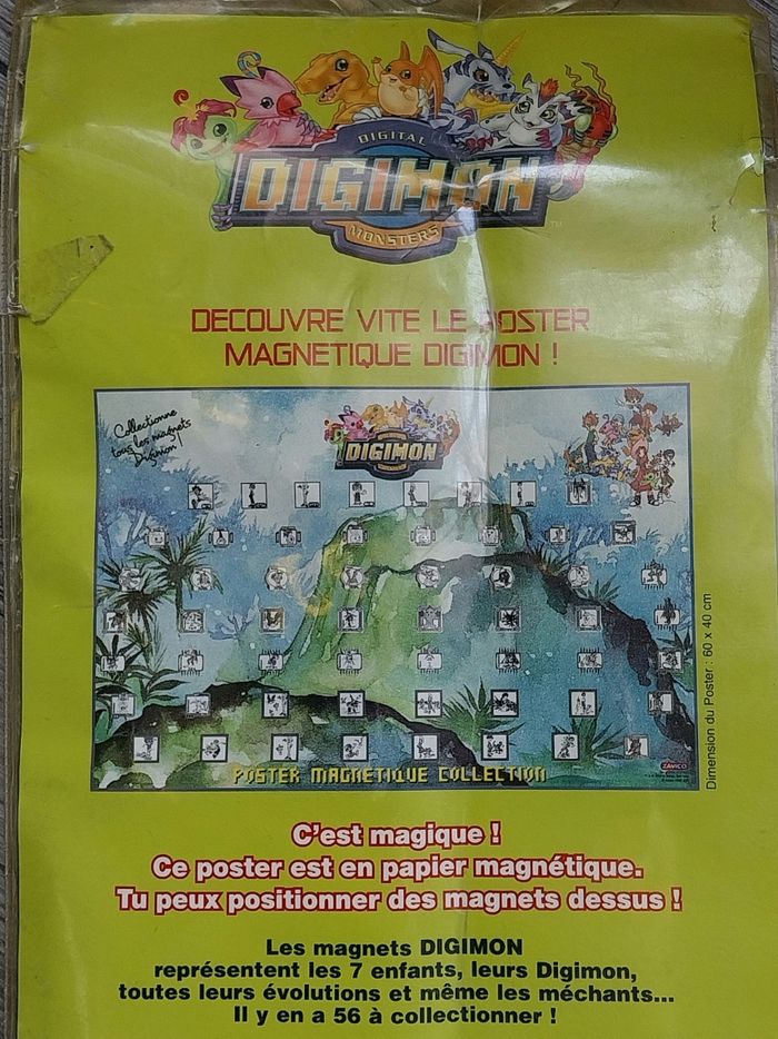 Digimon poster magnétique collection neuf et 12 magnets - photo numéro 4