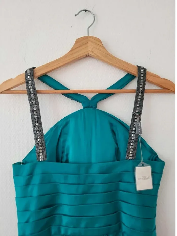 Robe de soirée  turquoise  Carlos  Miele taille  36 - photo numéro 4