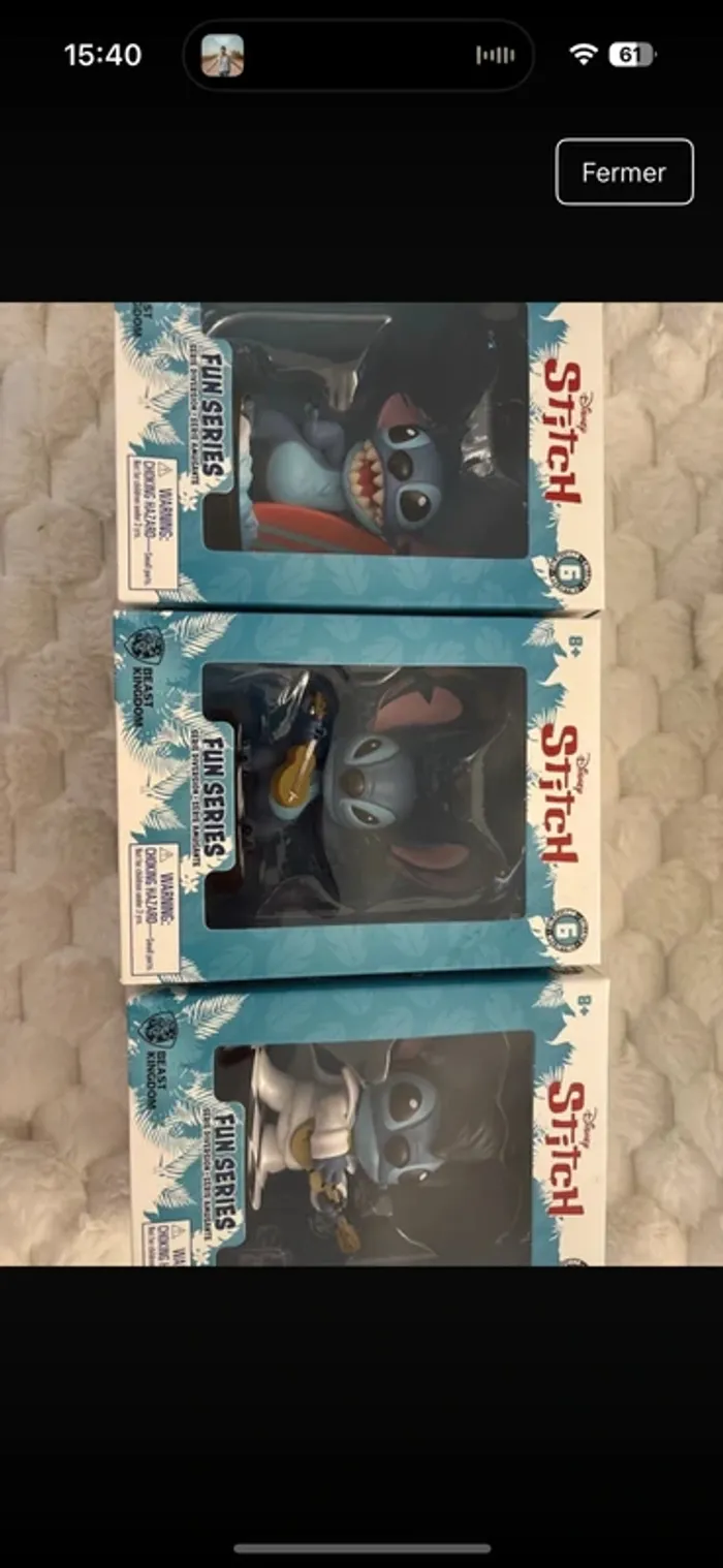 Lot de 3 figurines stitch
