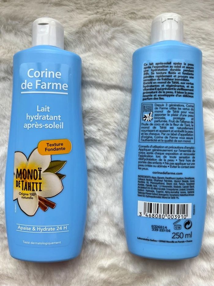 Lait hydratant après soleil au monoï Corine de Farme Lot de 3 bouteilles 250 ml - photo numéro 2