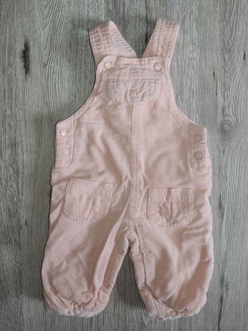 Salopette pantalon velours côtelé corail abricot pastel 3 mois / 60 cm In Extenso