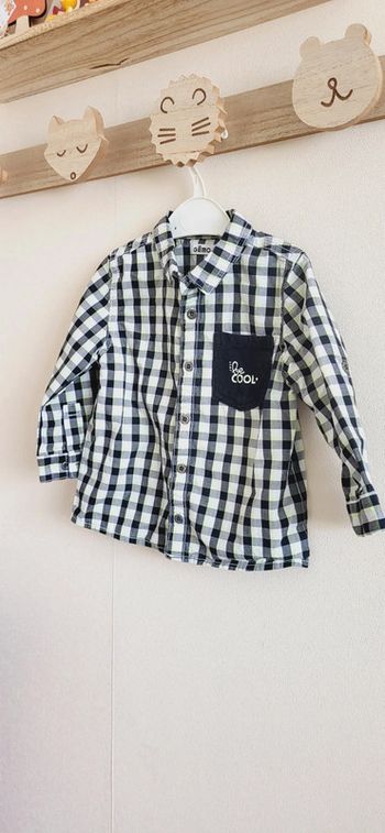 Chemise longues manches Gémo 12 mois carreaux