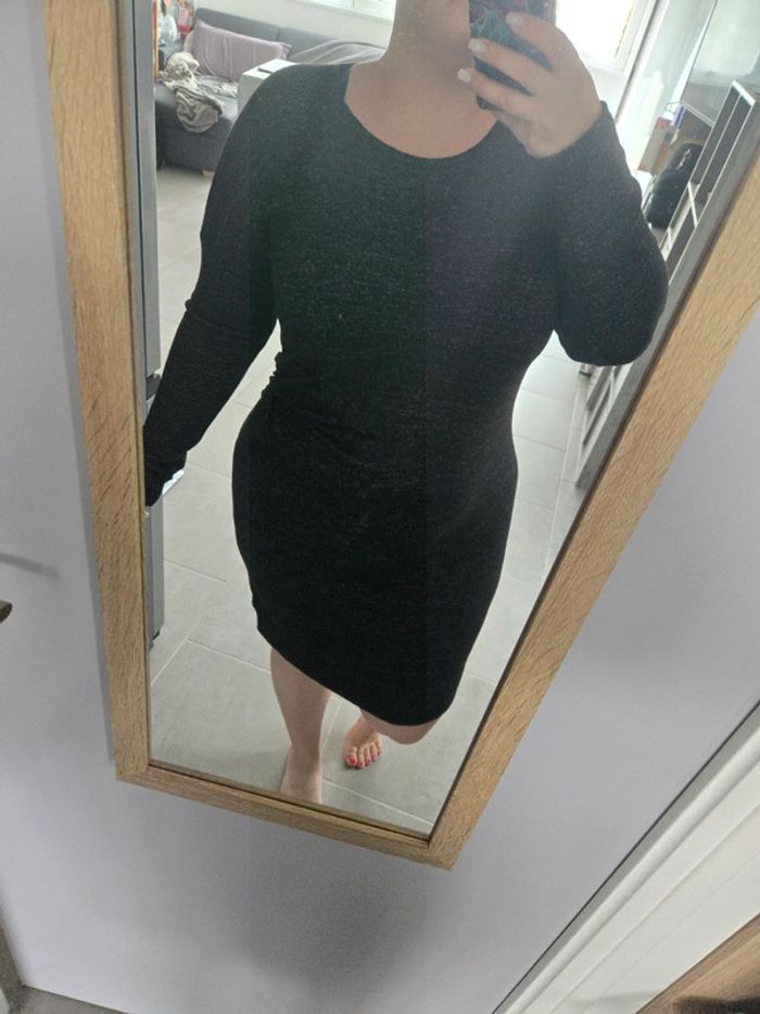 Robe pull gris chiné