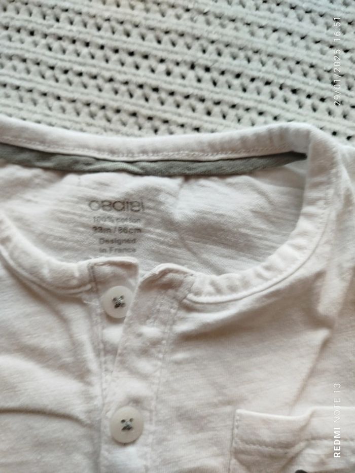 Tee-shirt blanc 23 mois Obaïbi - photo numéro 2