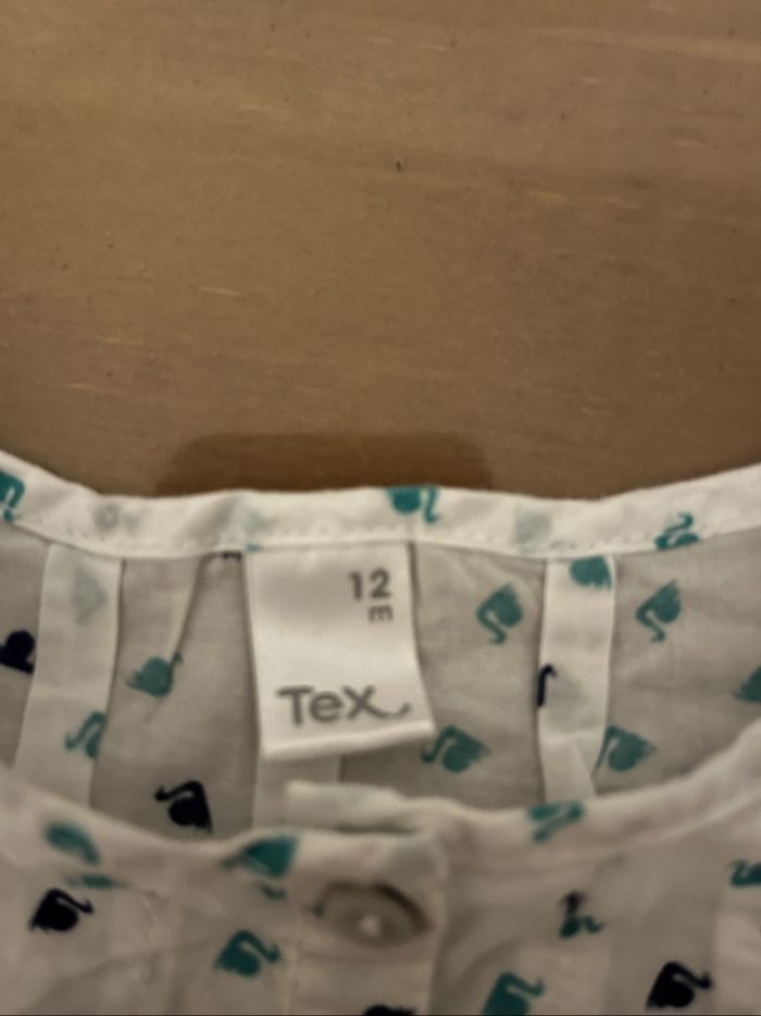 Blouse blanche/verte  Tex 12 mois - photo numéro 2