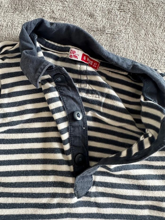 Polo à rayures - 6 mois - DPAM - photo numéro 3