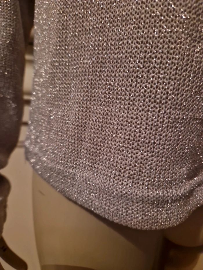 Pull mailles argentés H&M - photo numéro 10