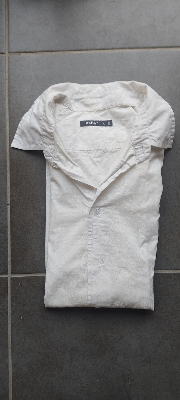 Chemise blanche avec motifs Celio Taille L