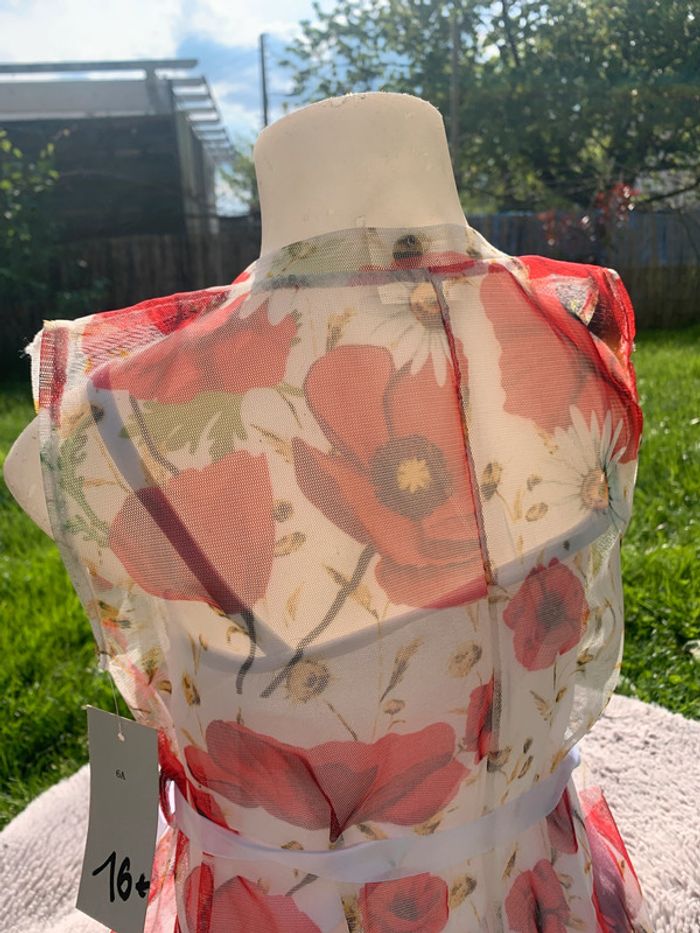 Magnifique robe tulle coquelicot 4/6 ans mariage cérémonie - photo numéro 3