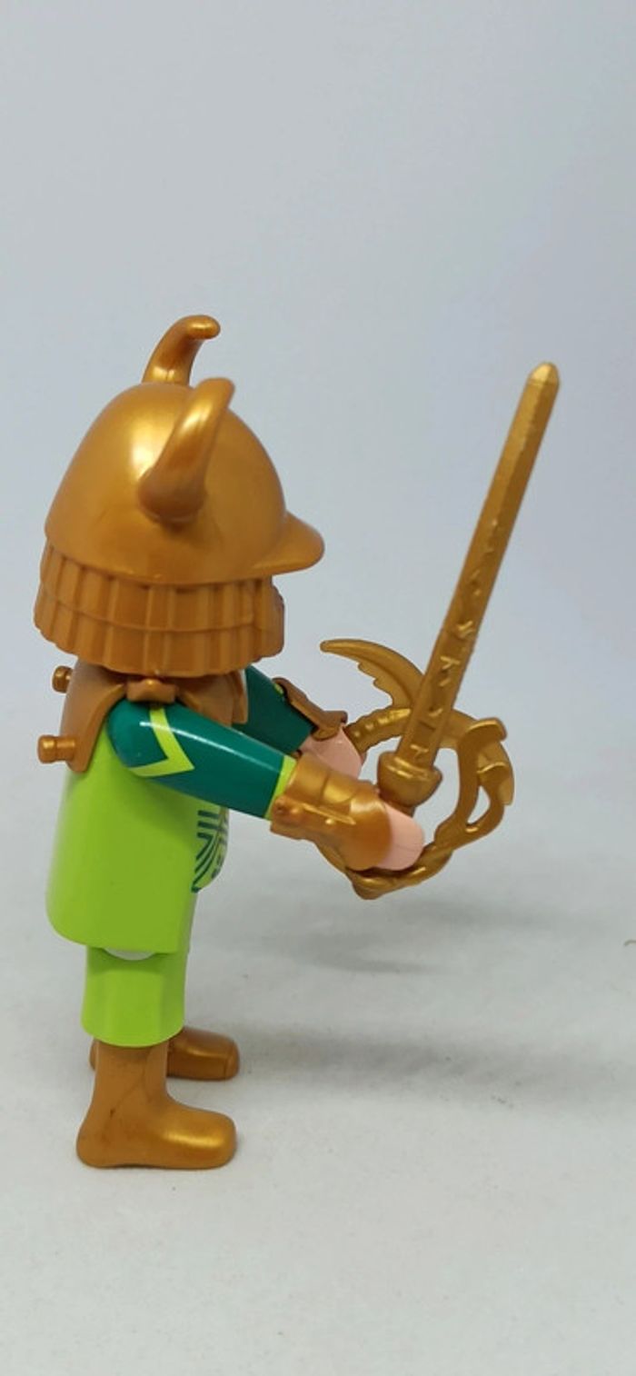 Homme samouraï doré et vert avec armes playmobil - photo numéro 4