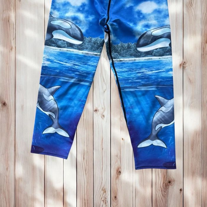 🌸 Legging de sport avec dauphin bleu - Taille 38 🌸 - photo numéro 2
