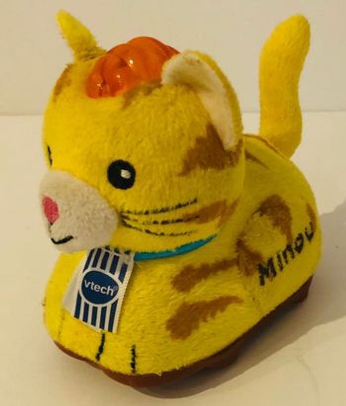 Vtech Tut Tut Animo en peluche Minou le chat tout doux cheval lion chien lapin mouton animaux animal ferme jungle bateau garage coq poule cabane magique niche chien copains bolides rare lot SOP77 - photo numéro 2