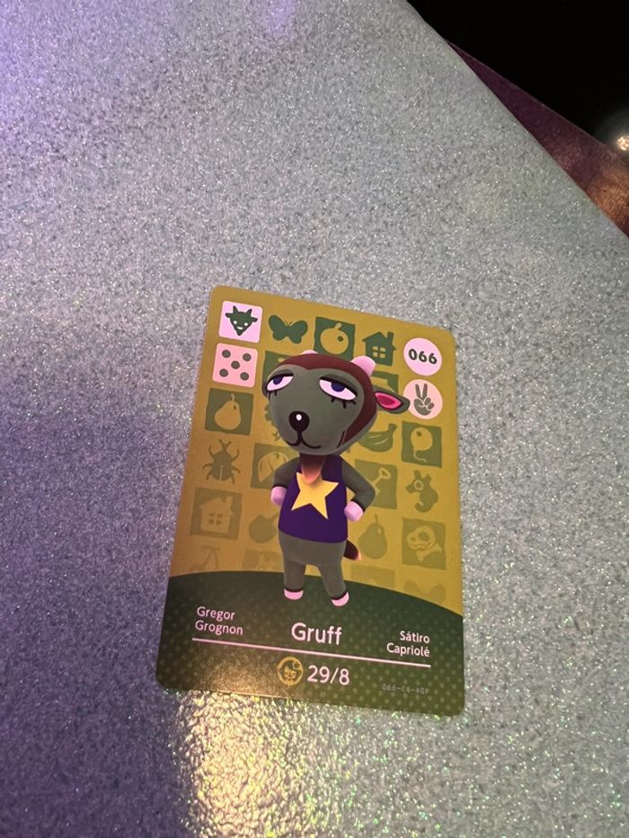 Carte Amiibo Animal Crossing - Série 1 - 066 - Grognon - photo numéro 2
