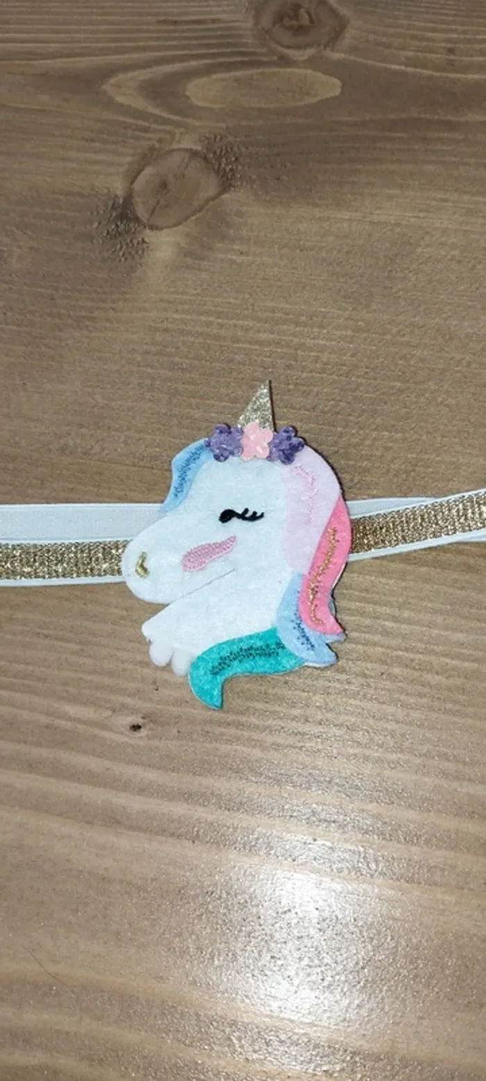 Bandeau élastique licorne pour cheveux - photo numéro 2