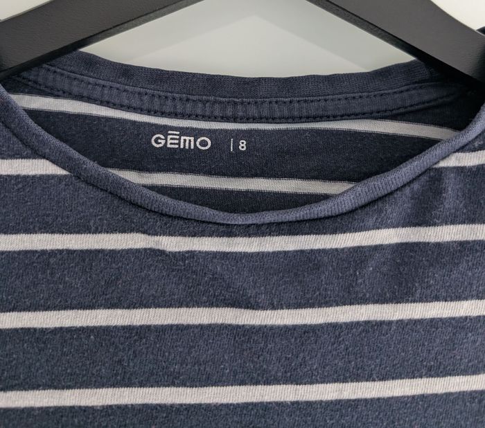T-shirt rayé bleu marine GÉMO - Taille 8 ans - photo numéro 3