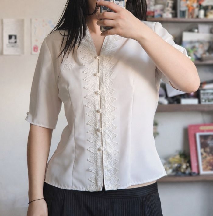 Chemisier blanc broderie style chinois
tendance - photo numéro 2