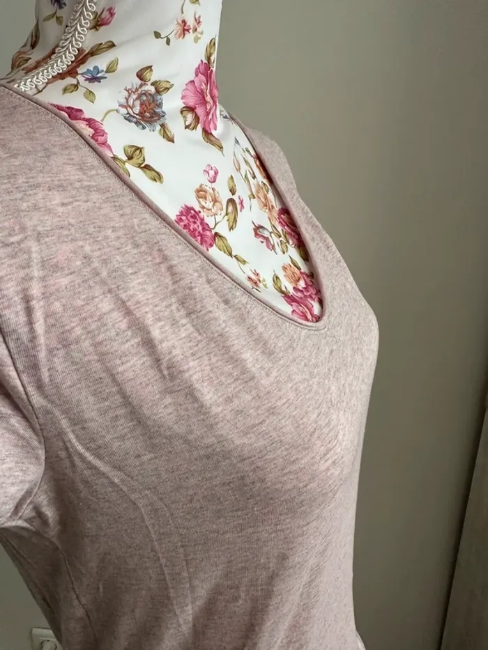 T-shirt rose chiné impeccable - photo numéro 5