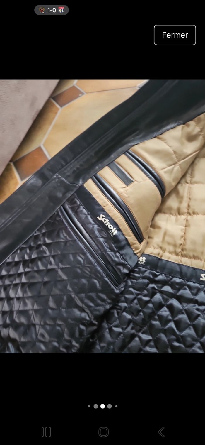 Blouson de moto en cuir homme taille XL  Schott - photo numéro 6
