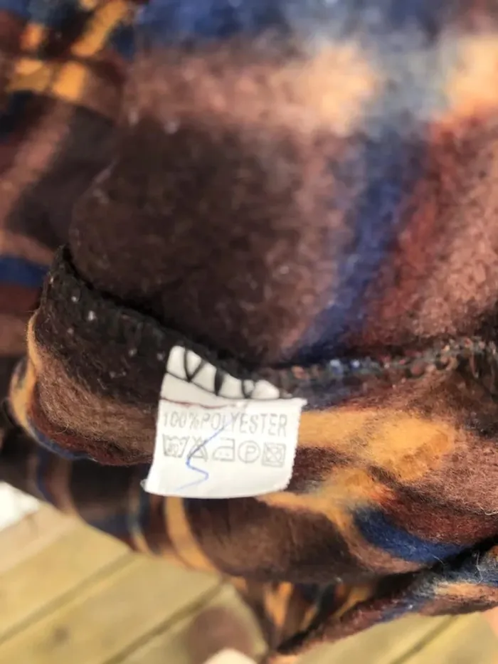 Lumberjack Flannel Plaid Polaire shirt chemise brown blue Mens XL - photo numéro 9